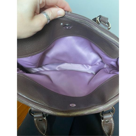 Coach Penelope F14685 Brown Pebbled Leather Silver Hardware Handbag Satchel - Picture 4 of 12